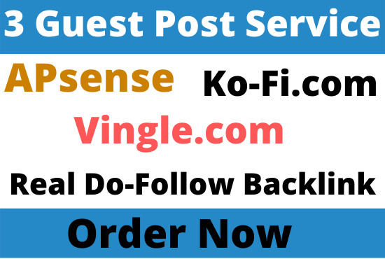 Write and Publish 3 Guest Post on Apsense, Vingle, Ko...