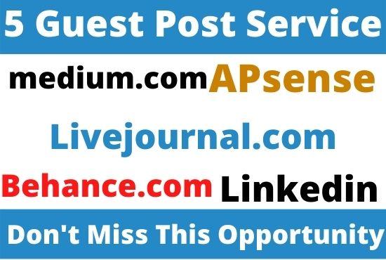 DA90+ Write and Publish 5 Guest Post on Medium, Apse...