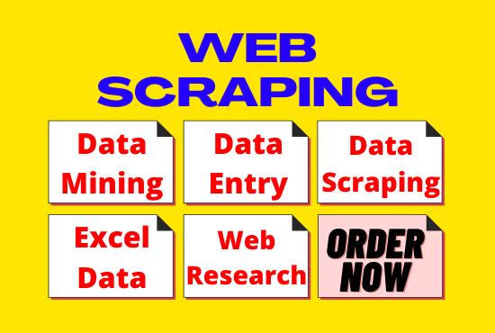 I will do web scraping, data mining, data scraping,...