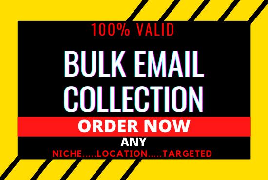 I will collect Niche Targeted BULK EMAIL, USA Email,...