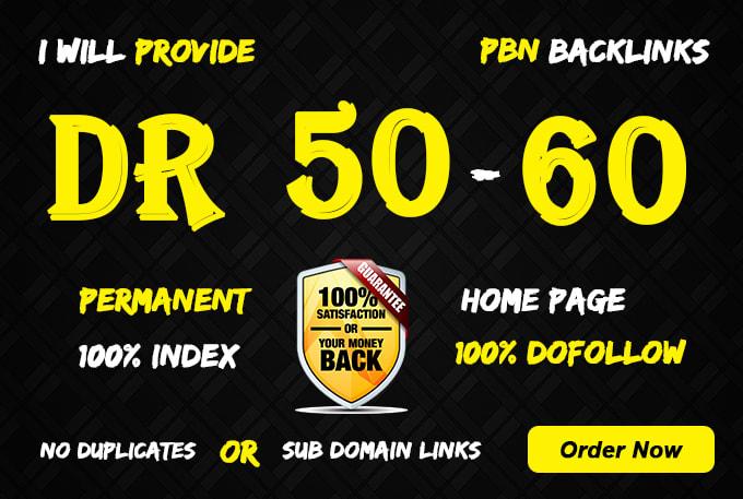 Get 50 DR 60+ homepage dofollow PBN backlinks