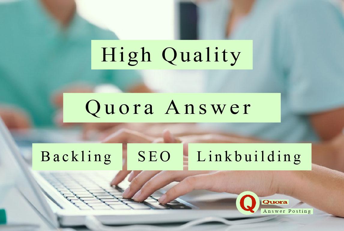 I will do 20 HQ Quora Answers Posting for your Websit...