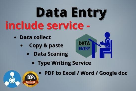I will do data entry, data collection, copy & p...
