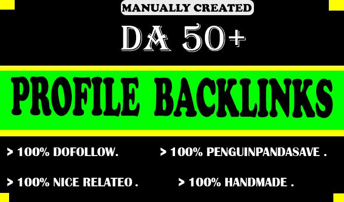 I will make 50 SEO do-follow profile backlinks on hig...