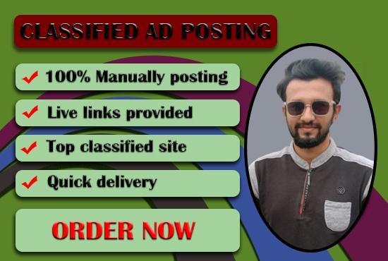 I Will Provide 150 Manual Classified Ads Posting On T...