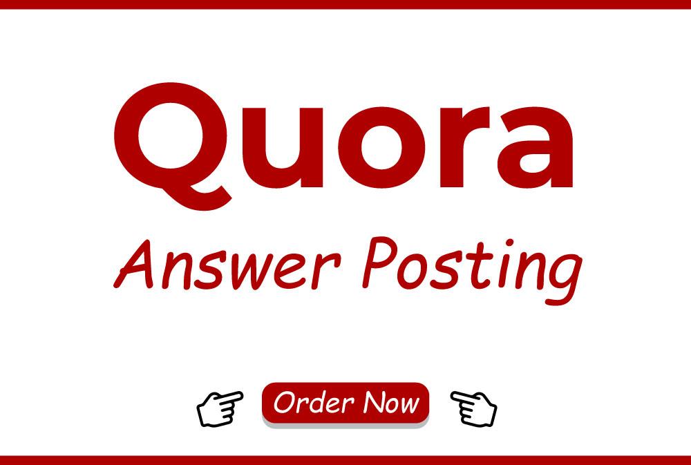 Posting 3 HQ Quora Answer with your Keyword & URL