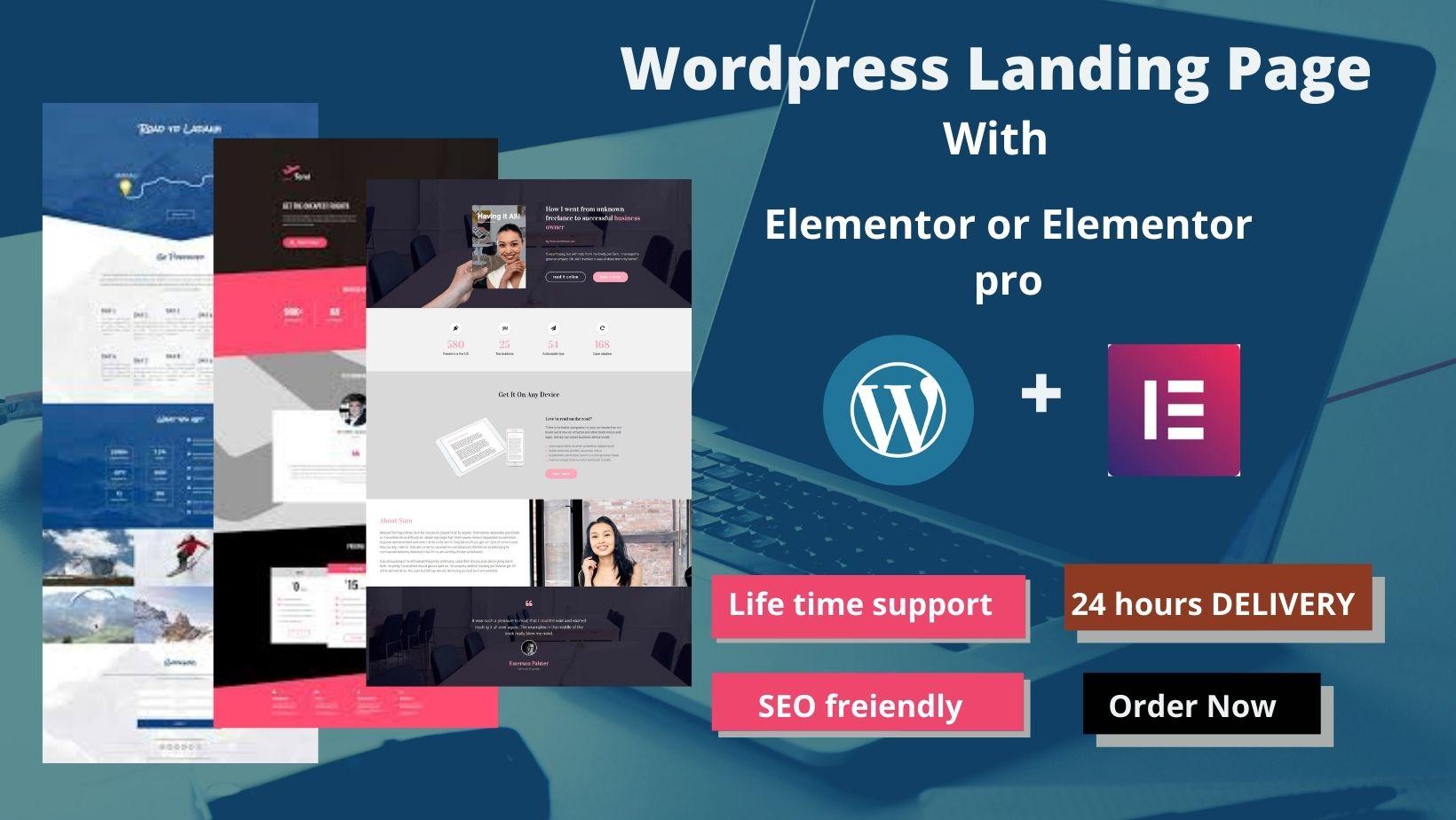 I will design wordpress landing page or blog with Ele...