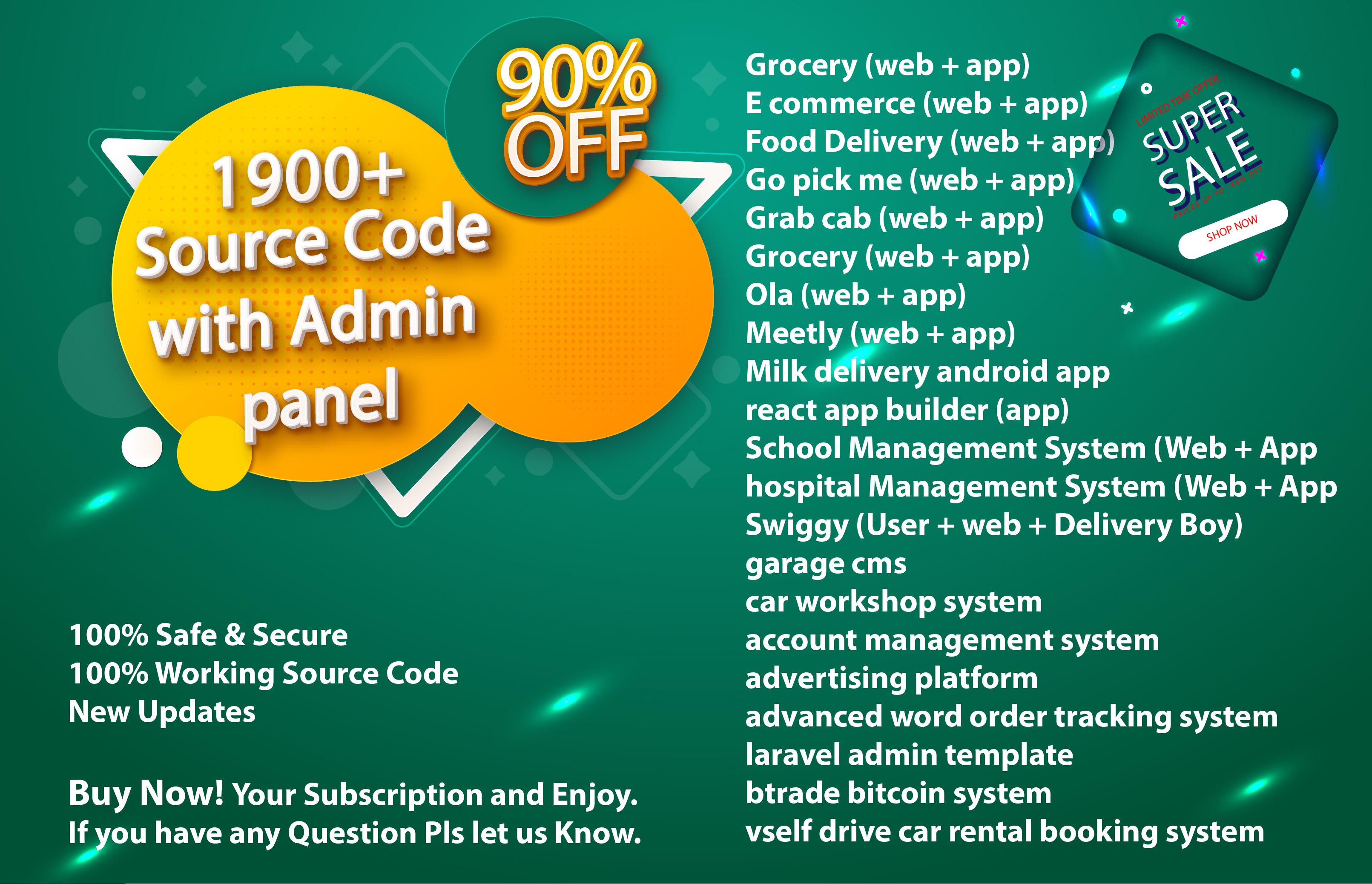 1900 + Source Code with Admin Panel Documentations + ...