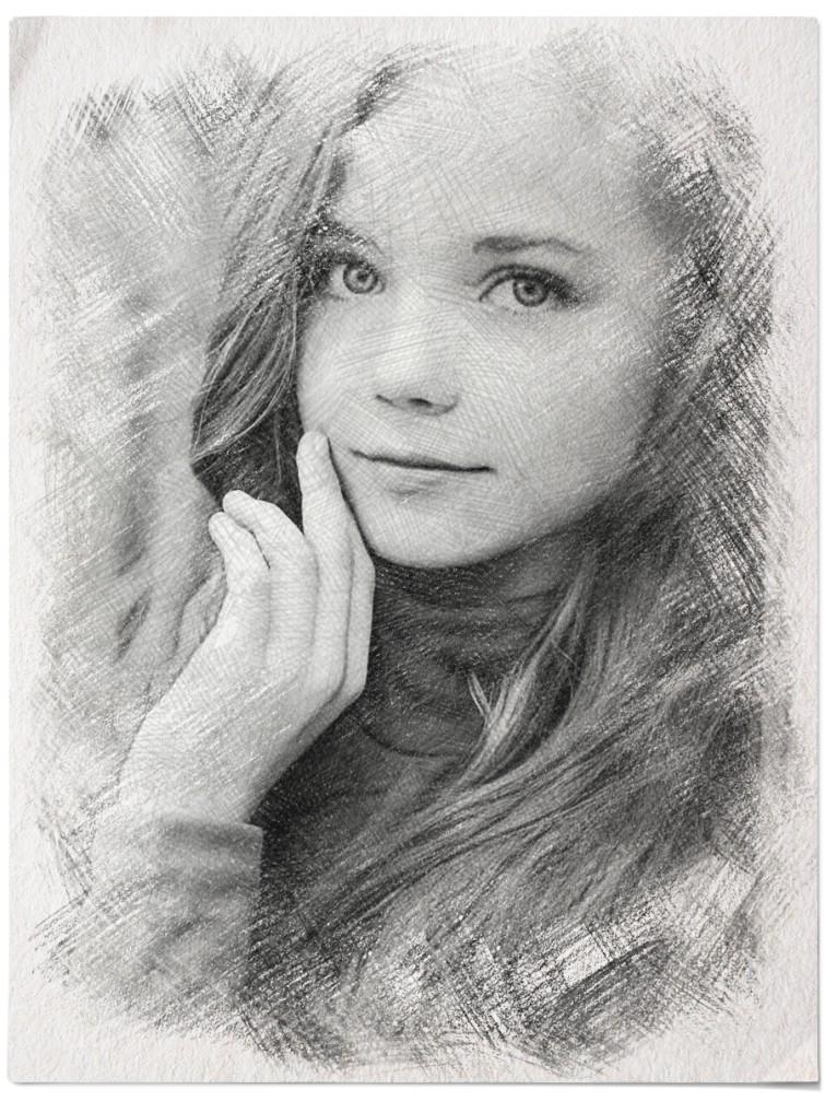 I will do pencil sketch based on your photo within 24...