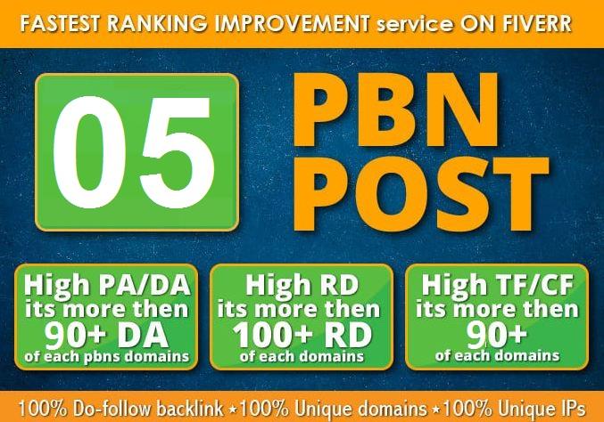 I will Post 5 powerful pbn On High DA90/DR90 Plus sit...