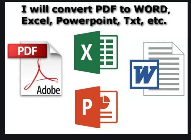 I will convert PDF to WORD, EXCEL, JPG, HTML AND conv...