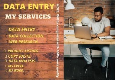 I will do your data entry with effective and efficien...