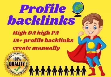 I will create 15 high quality profile backlinks High ...