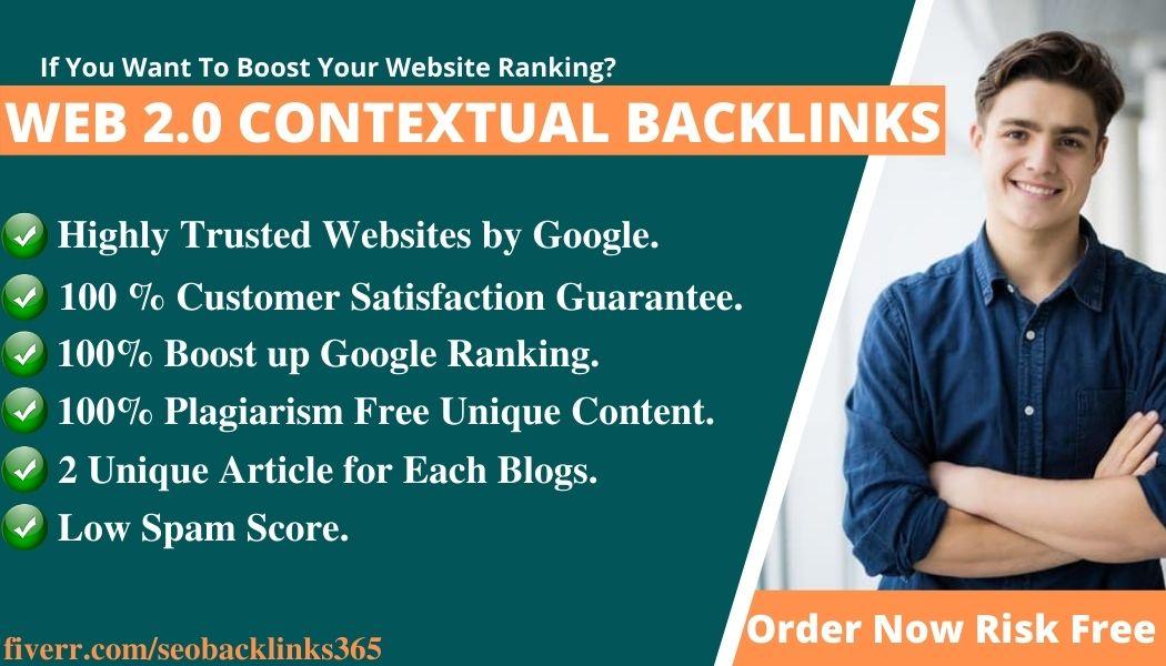 provide 15 web 2.0 contextual backlinks to increase y...