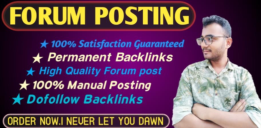 I Will Provide HQ 25 Do-follow forum posting backlink...