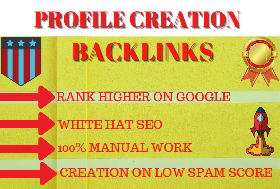 Build 30 HQ profile creation or social profile backli...