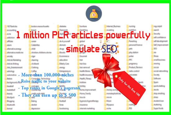 I will Give you package 1,000,000 articles in English...