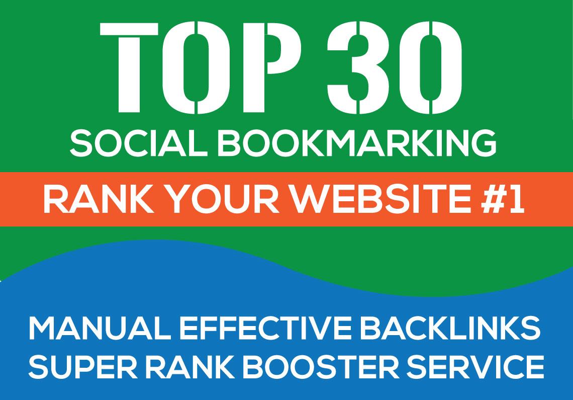 30+ High PR TOP Social Bookmarking Backlinks for webs...