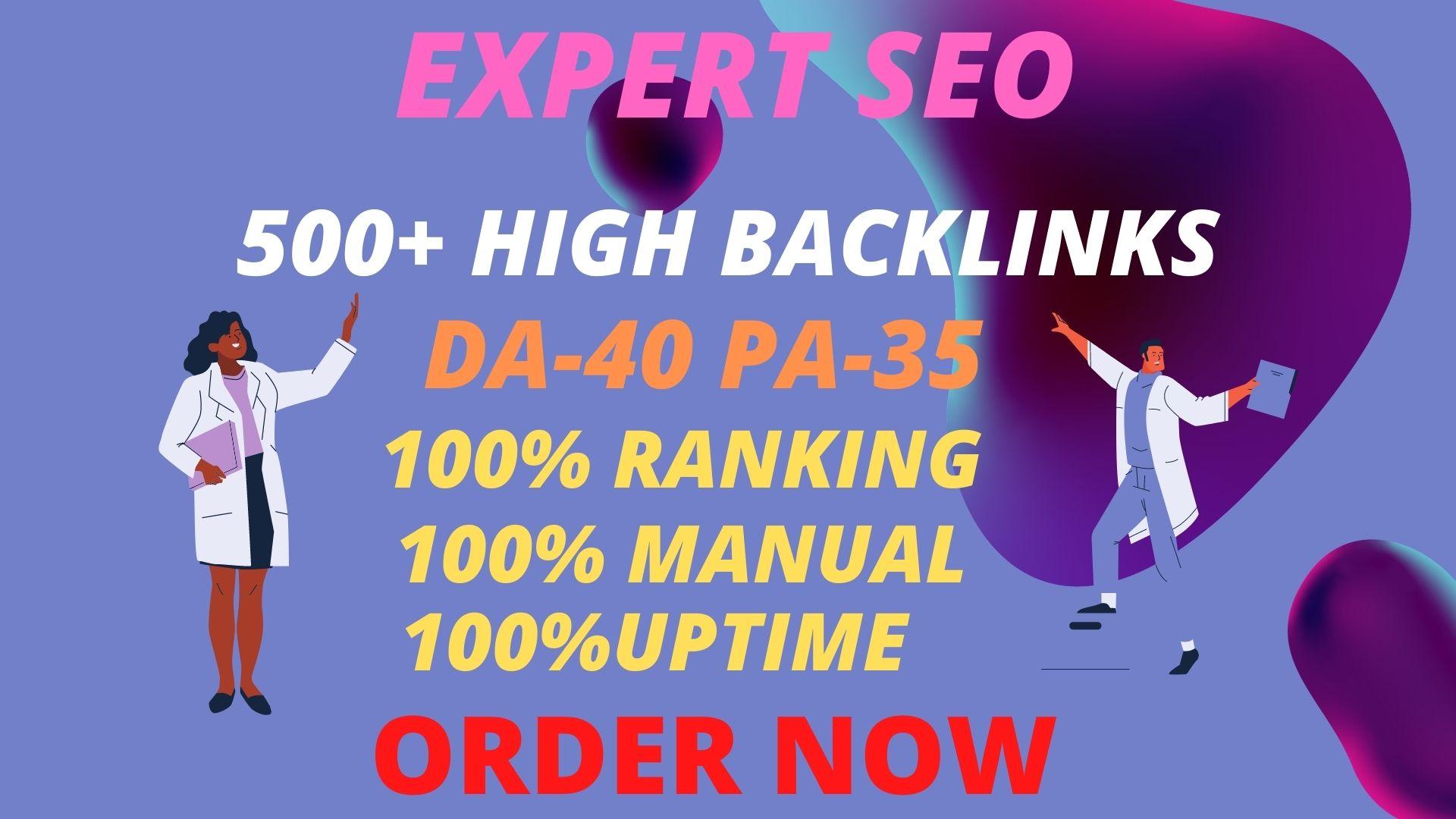 I will provide 500 + build web 2.0 backlinks manually...