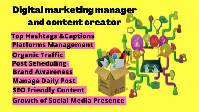 I will be digital marketing manager and content creat...
