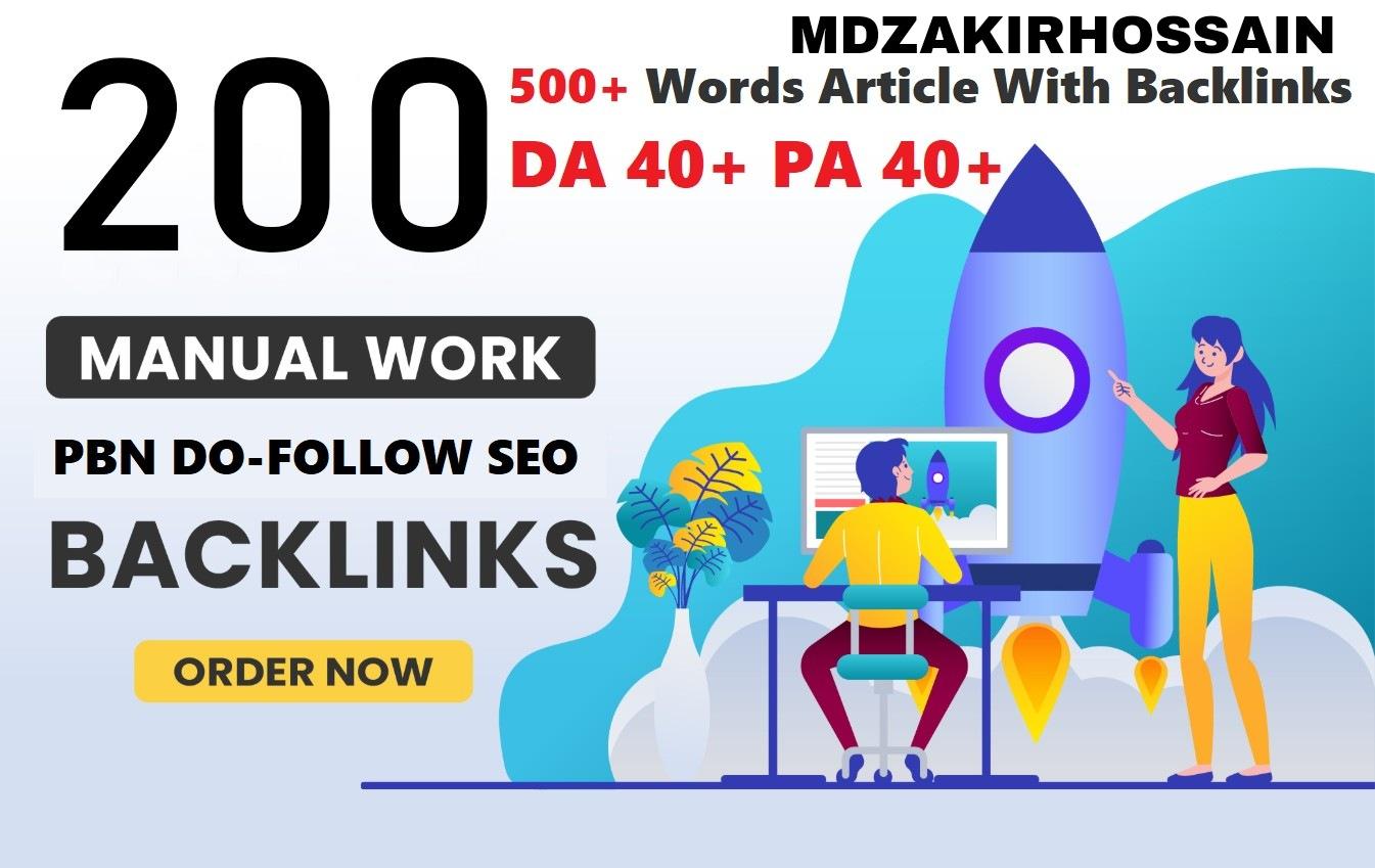 Exceptional 200 Sites DA 40+ PA 35+ PR 5+ Web 2.0 200...