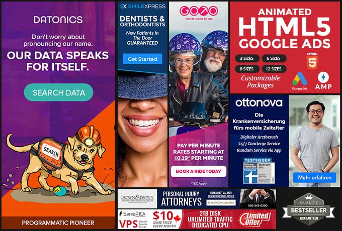 design animated HTML5 banner ads for google display a...