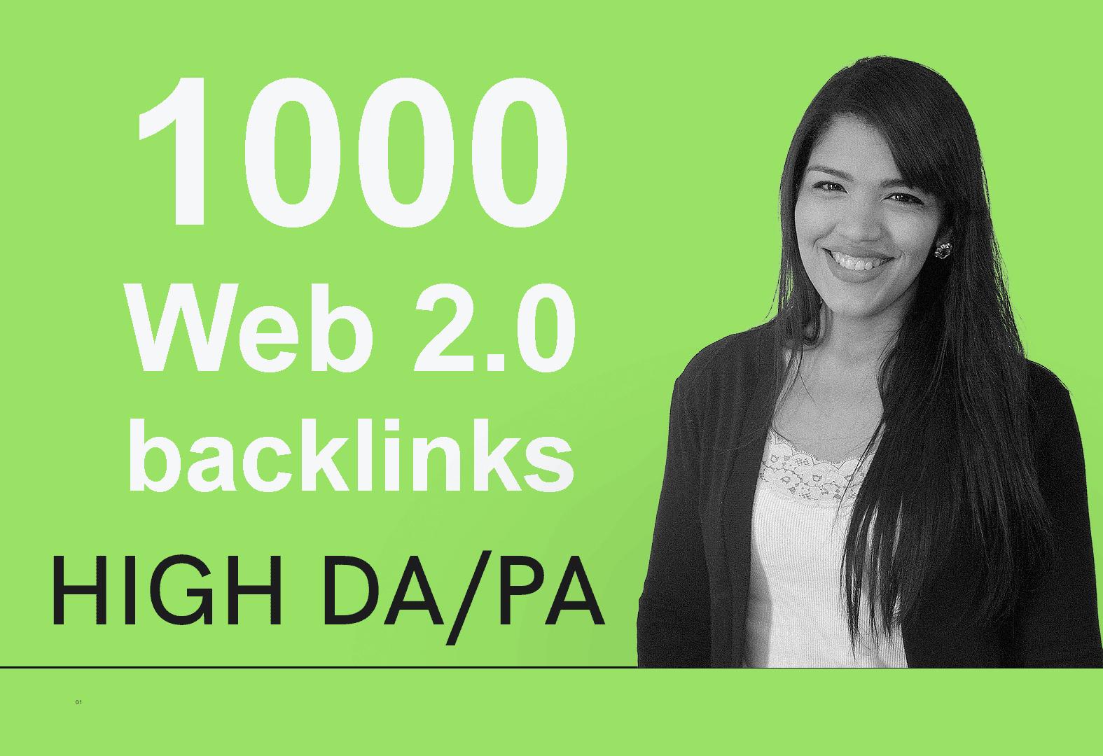 build 1000 authority web 2.0 backlinks from high DA P...