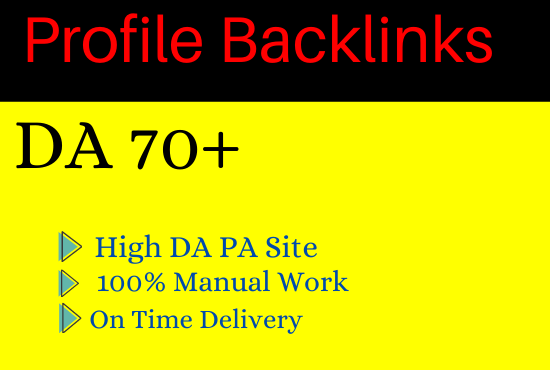 Manually Create 100 Social Profile Backlinks For Grow...