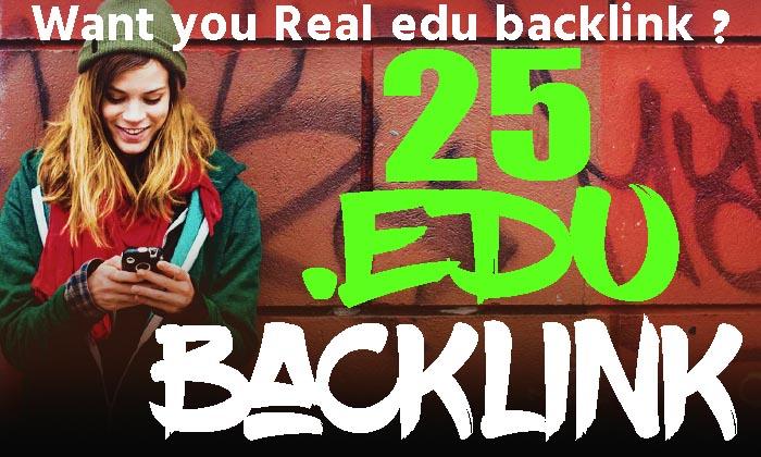 100 Percent Manual 25 edu backlink from. edu domain