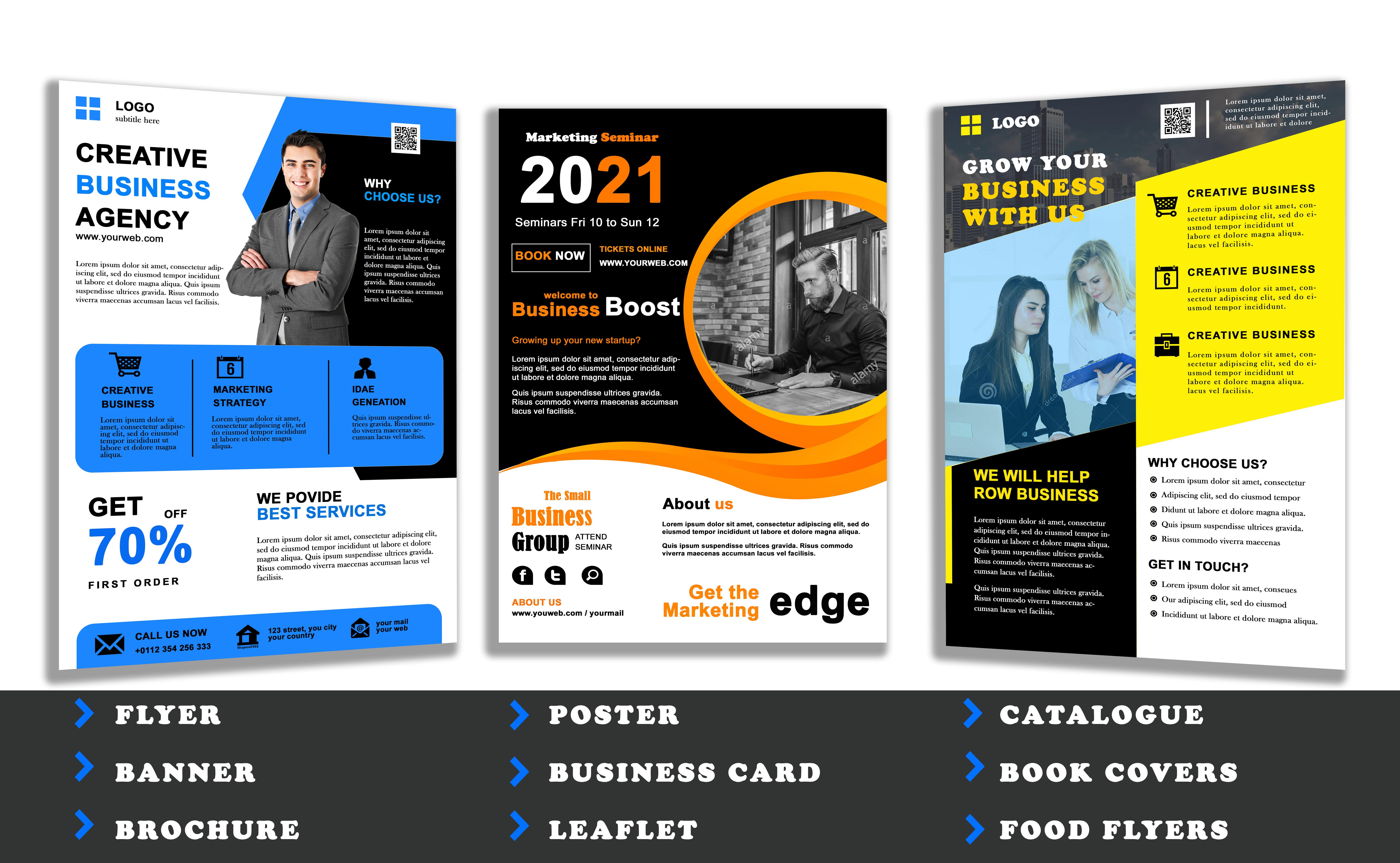 I will design impressive business flyers, brochures,...