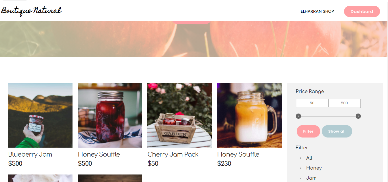 Boutique shop to natural materials with Dashboard, t...