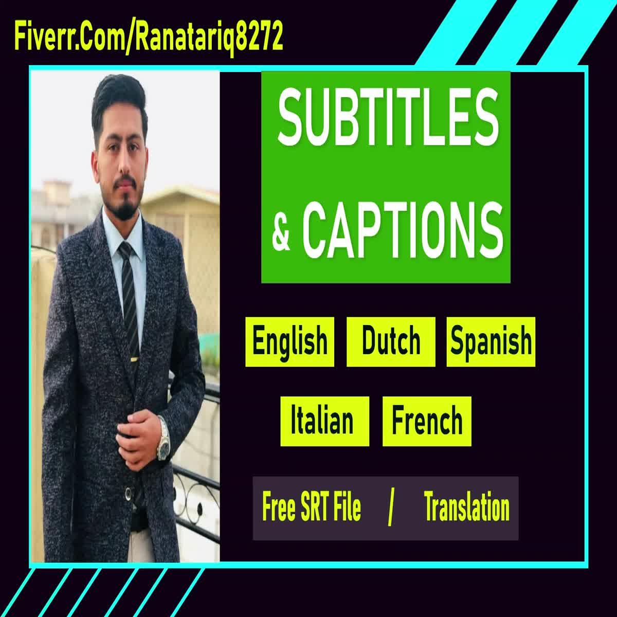 I will provide perfectly scanned subtitles and captio...