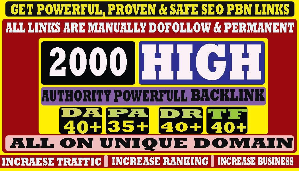 build 2000+ Permanent Web2.0 Backlink with High DA/PA...