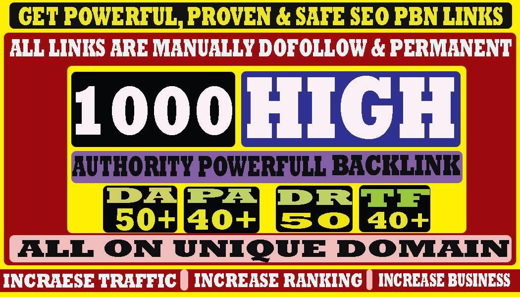 build 1000+ Permanent Web2.0 Backlink with High DA/PA...