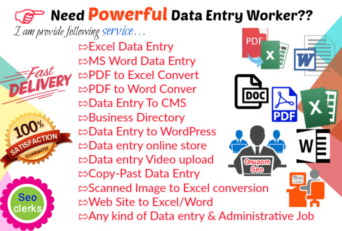 I will do any kind of data entry work for your busine...