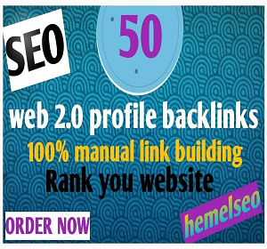 I will create 50 web 2.0 backlinks manually for you w...