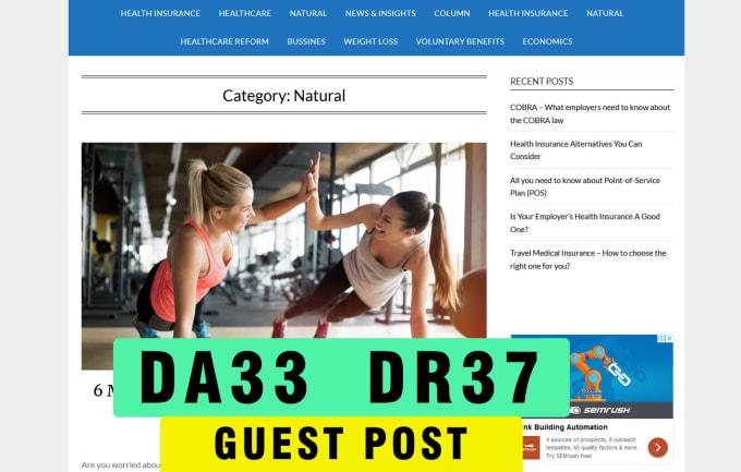 guest post on DA 33 DR 37 health blog with dofollow l...