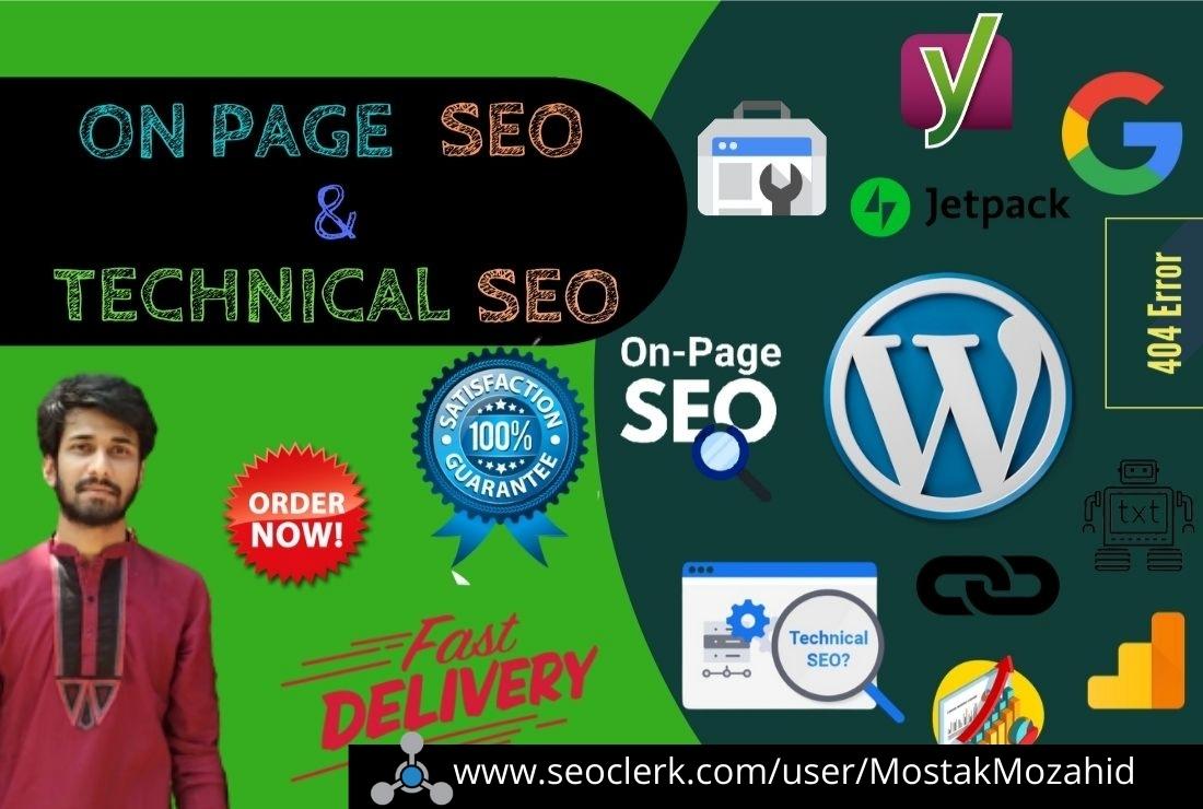 On page and Technical SEO research keyword of WordPre...