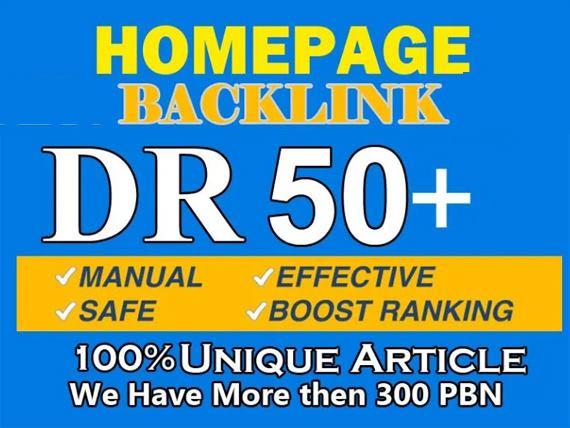 I will give DR 50 to 70 strong homepage backlinks for...