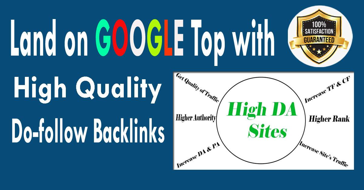 Provide 20 DA Domain Authority 50+ Do-follow Backlink...
