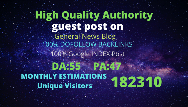 I will publish guest post on DA 55 general news blog