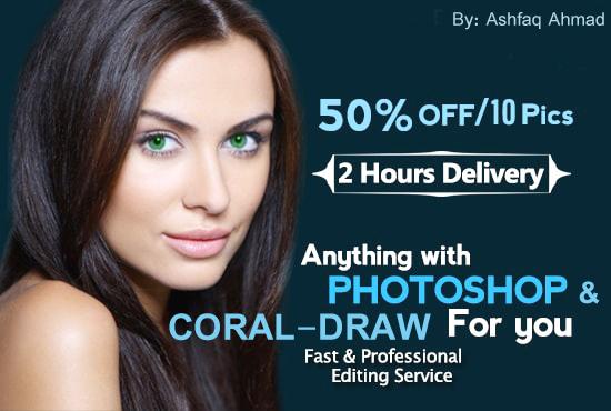 I will do photoshop editing, retouching, color corr...