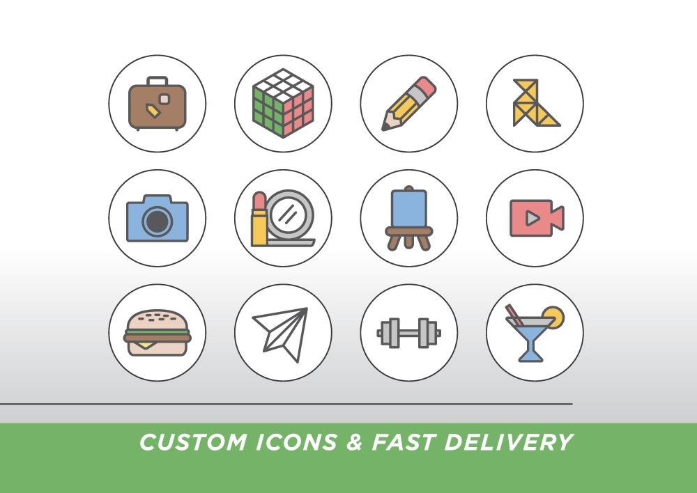 I will design a custom icon set for your website or a...