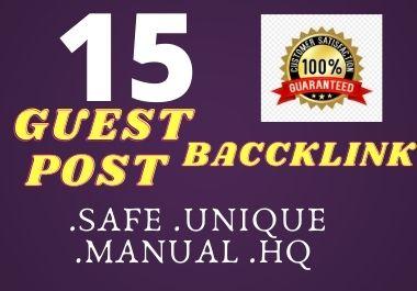 Manually 15 high authority guest posts Writing and pu...