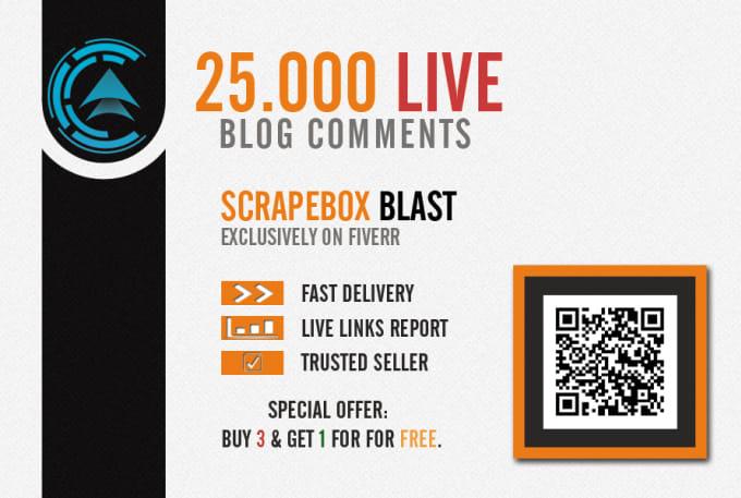 I will make 25000 live blog comments with scrapebox, ...
