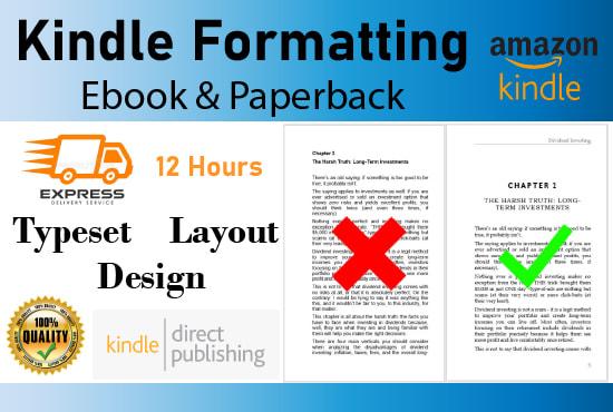 I will do ebook formatting and paperback formatting f...