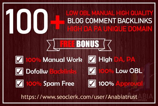 I will create 100+ Low OBL manual high quality commen...