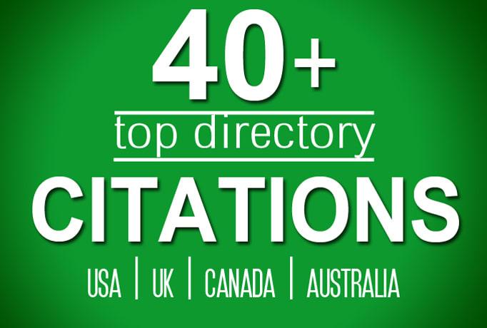 I will build 40 directory citations for usa, uk, ca...