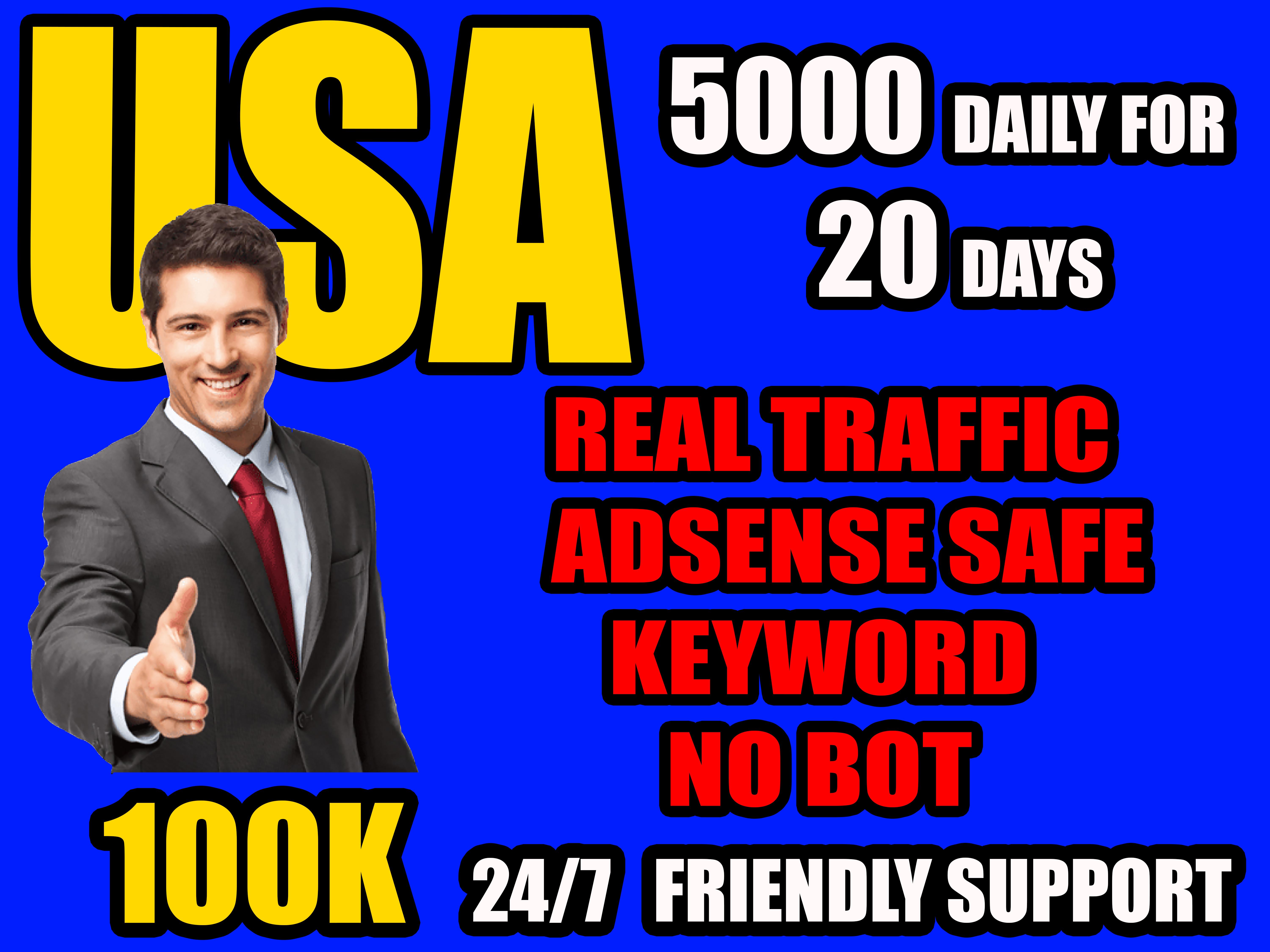 I will send website target real traffic from USA