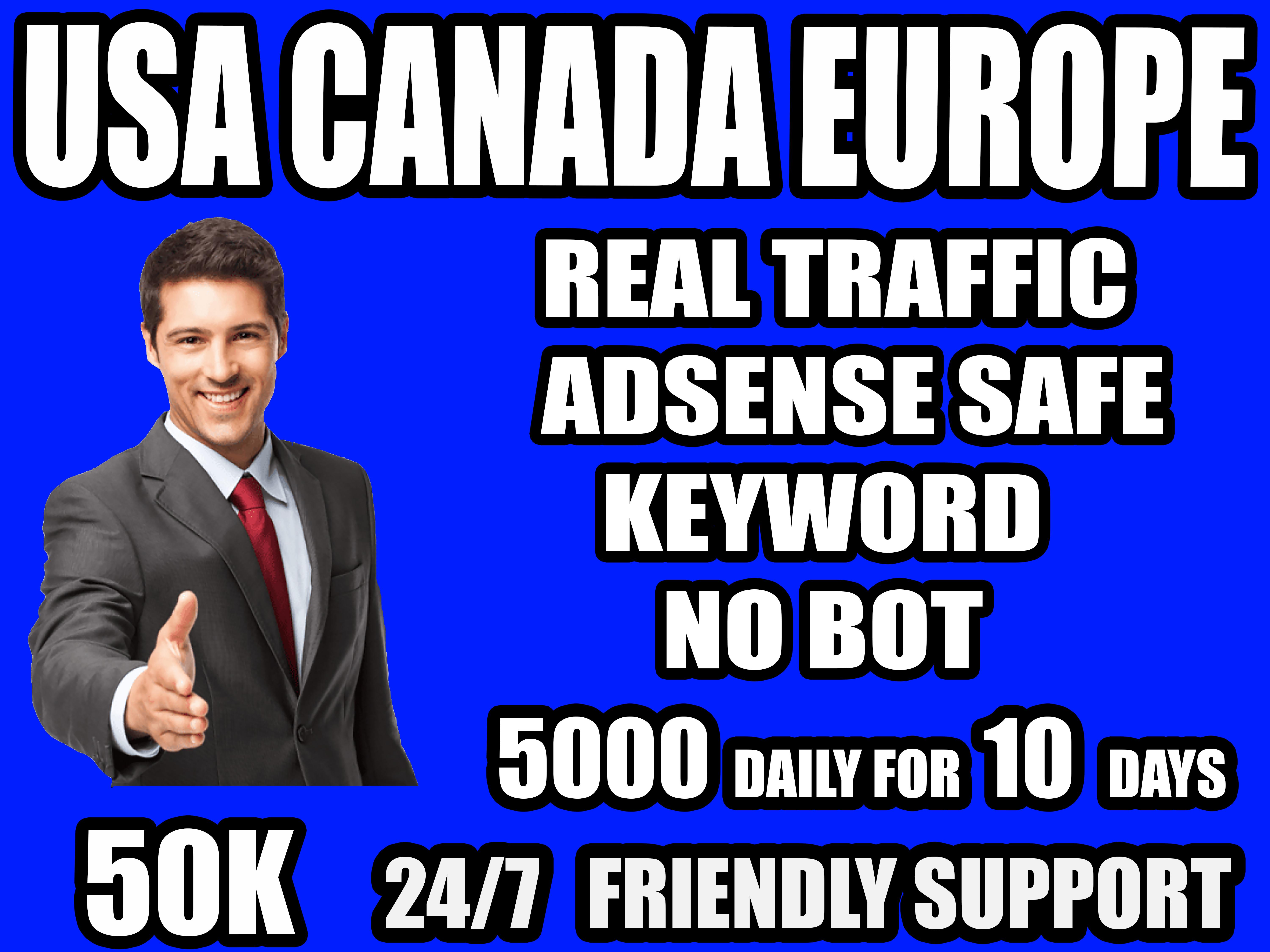 I will send organic 50k keyword targeted traffic
